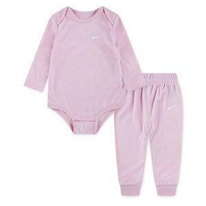 Nike 0-3 month Velour Long Sleeve Bodysuit & Sweatpants - Pink Foam